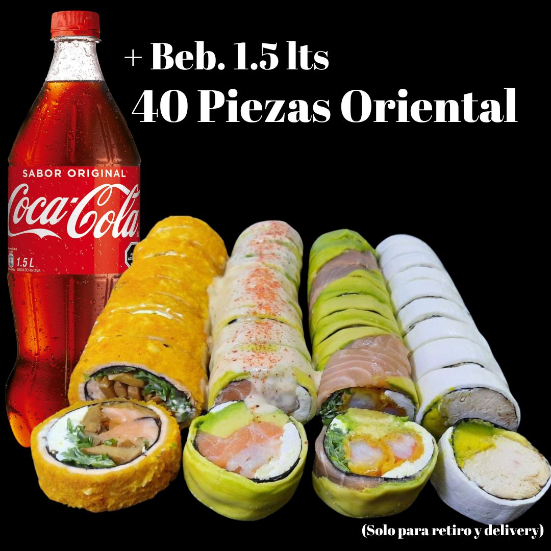 Promo 40 Oriental (Sin Arroz) + Beb. 1.5Lts